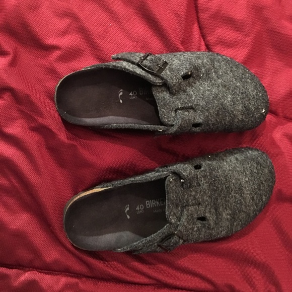 birkenstock boston wool felt anthracite